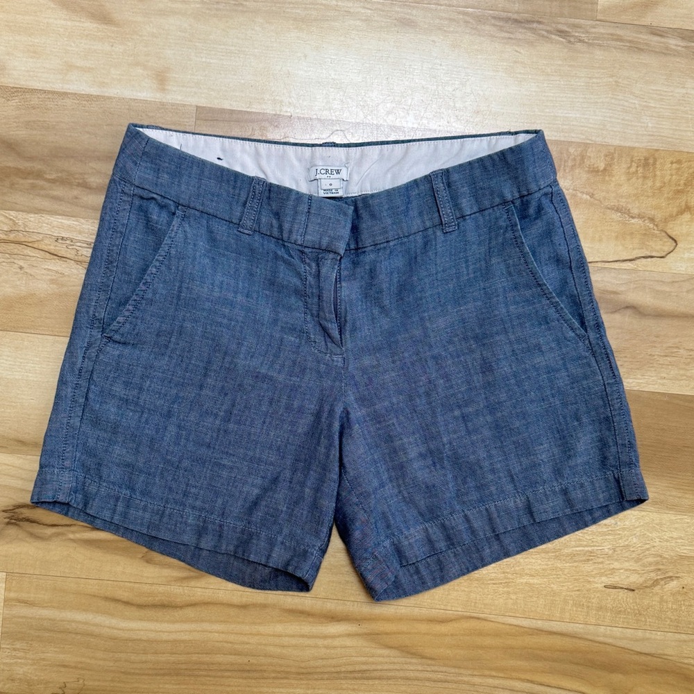 J. Crew Blue Shorts Tailored Chambray Look
